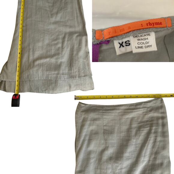 Vintage Y2K rbyme Gray Ruched Back Maxi Skirt – Double Layer Cotton XS - Picture 6 of 6